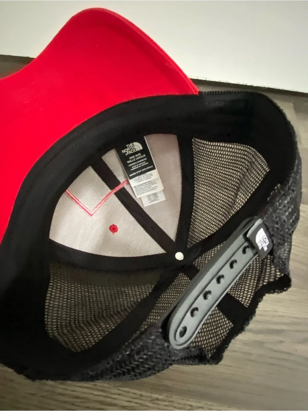 The North Face Bright Red and Black Trucker Hat